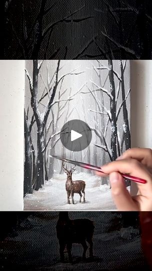 45K views · 1.6K reactions | Relaxing Acrylic Painting | By Painting Skills | Facebook May Art, Painting Skills, Deer Painting, Acrylic Painting For Beginners, Acrylic Painting Tutorials, Beginner Painting, Winter Forest, Tree Painting, Acrylic Art