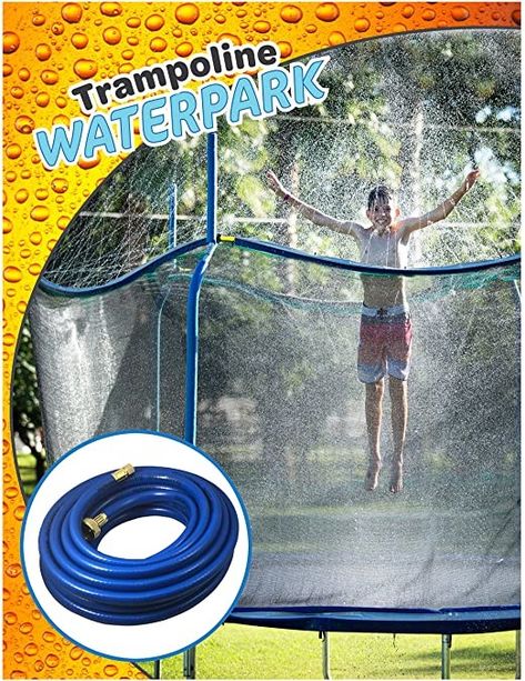 Trampoline Waterpark Heavy Duty Sprinkler Hose- Fun Summer Outdoor Water Game Toys Accessories - Best for Boys & Girls and Adults - Made to Attach On Safety Net Enclosure - Tool Free Sports Garage, Gym Backyard, Trampoline Sprinkler, Water Sprinkler For Kids, Outdoor Water Games, Backyard Water Parks, Sprinkler Hose, Backyard Sports, Sports Inspiration