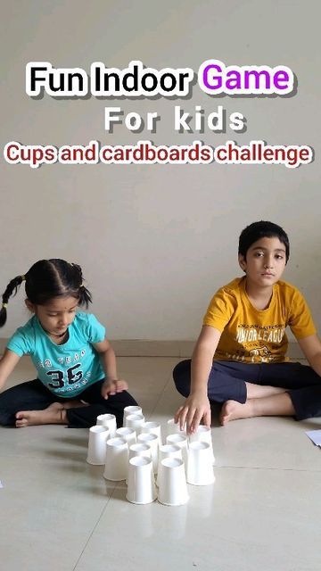 Cardboard Challenge, Indoor Games For Kids, Group 3, Homeschool Life, Kids Cups, Indoor Fun, Play Based, Learning Ideas, Game For Kids