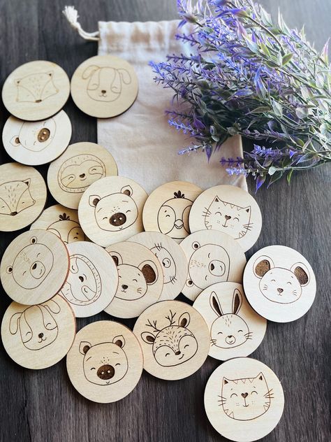 Animal Memory Game, Montessori Games, Wooden Educational Toys, Memory Match Game, Laser Cut Wood Crafts, Laser Engraved Gifts, Laser Engraved Ideas, Learning Journey, Memory Game