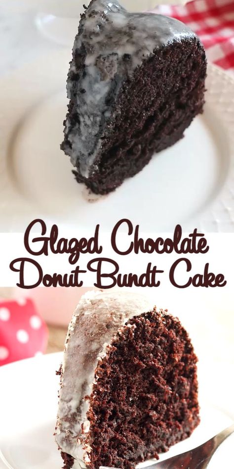 Glazed Chocolate Donut Bundt Cake, Chocolate Glazed Cake, Popular Desserts To Sell, Chocolate Donut Cake, Glazed Bundt Cake, Donut Bundt Cake, Chocolate Bundt Cake Recipe, Breakfast Bundt Cake, Bundt Pan Recipes