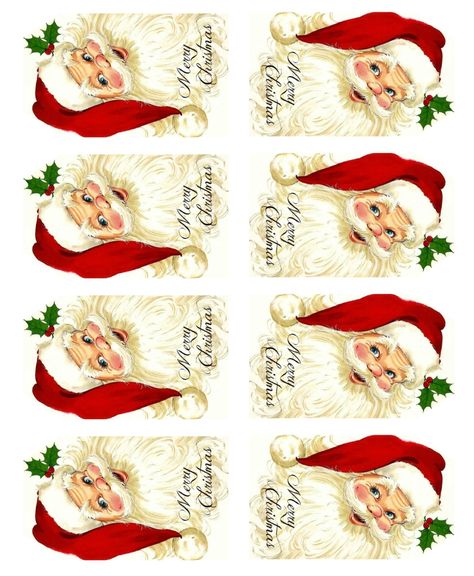 Santa Claus Face Template Free Printable, Vintage Christmas Tags Printable Free, Gingerbread Gift Tags Free Printable, Free Christmas Printables Vintage Clip Art, Christmas Emphera, Free Santa Printables, Christmas Printable Decorations, Christmas Labels Printables Free, Christmas Printables Free Templates