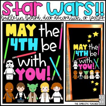 May the 4th (or force) be with you and your students during these last few weeks of school! A sweet teacher reached out needing a STAAR testing themed kit, but this set comes with several sayings to work as an end of year, back to school, or an overall encouragement board. You can simply print, cut,... Star Wars Classroom Door, Text Evidence Bulletin Board, Summer Classroom Door, Encouragement Board, Snowman Writing, Star Wars Classroom, Writing Craftivity, Teacher Classroom Decorations, Watermelon Summer