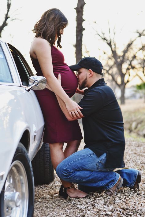 Diy Maternity Photos With Phone, Maternity Pictures With Car, Race Car Maternity Pictures, Car Maternity Pictures, Maternity Car Photoshoot, Truck Maternity Pictures, Car Maternity Shoot, Winter Maternity Shoot, Diy Maternity Photos