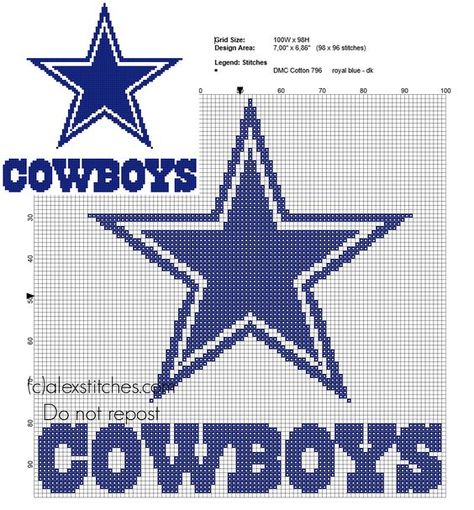 Dallas Cowboys NFL National Football League team logo free cross stitch pattern Dallas Cowboys Pixel Art, Cowboys Crochet, Dallas Cowboys Blanket, Dallas Cowboys Crafts, Football Cross, Cowboy Crochet, Cowboy Cross, Cowboy Embroidery, Nfl Logos