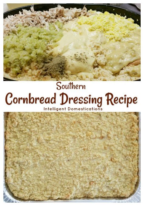 Southern Cornbread Dressing Recipes, Dressing Cornbread, Southern Style Cornbread Dressing, Soul Food Cornbread Dressing, Dressing From Scratch, Homemade Cornbread Dressing, Southern Dressing, Old Fashioned Cornbread, Southern Cornbread Dressing