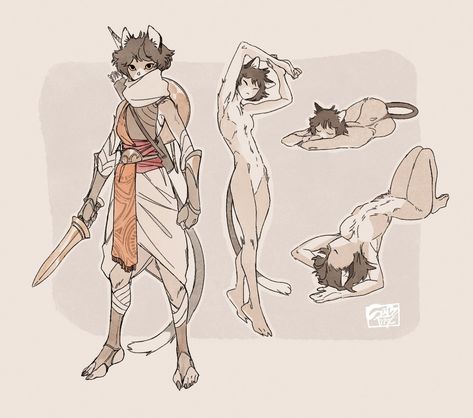 GoblinPunk on X: "My new tabaxi Melantha battlemaster/thief, wanted to make a grounded adventure type character inspired by ac: origin with Egypt/greek elements to the design. https://t.co/lA5RtI9v6j" / X Anthro Poses Reference, Dnd Thief, Greek Character Design, Thief Character Design, Fantasy Roles, Tabaxi Art, Tabaxi Dnd, Dnd Tabaxi, Greek Elements