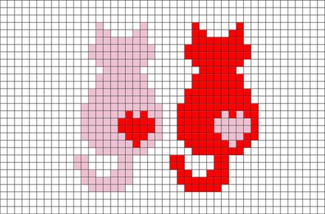 Kat Haken, Cat Cross Stitches, Pixel Crochet, Pola Kristik, Cat Cross Stitch, Crochet Tapestry, Cross Stitch Animals, Red Cat, Tapestry Crochet