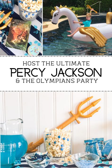 Host The Ultimate Percy Jackson Party - Savvy Sassy Moms Percy Jackson Nectar Recipe, Percy Jackson Cupcakes, Percy Jackson Themed Snacks, Percy Jackson Themed Food, Percy Jackson Watch Party, Percy Jackson Party Games, Percy Jackson Party Food, Percy Jackson Food Ideas, Percy Jackson Themed Party