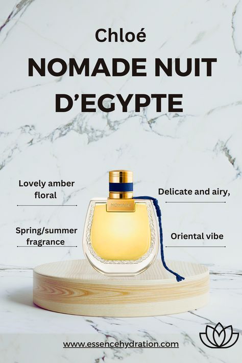 Explore the enchanting Chloe Nomade Nuit D'Egypte Eau de Parfum Spray for women. This mesmerizing fragrance captures the essence of a mystical night in Egypt, with its rich and mysterious blend of notes. With every spritz, let yourself be transported to a world of elegance and sophistication. Perfect for evening wear or special occasions. #Chloe #NomadeNuitDEgypte #EauDeParfum #FragranceShop Middle Eastern Perfumes For Women, Affordable Arab Perfumes, Sweet Night Perfume Video, Egyptian Musk Oil, Arabian Oud Perfume For Women, Special Occasion, Scents, Fragrance, Let It Be