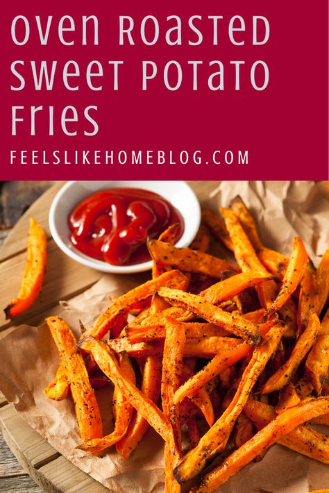 Oven Roasted Sweet Potato Fries, Sweet Potato Oven, Oven Roasted Sweet Potatoes, Baked Sweet Potato Fries, Crispy Sweet Potato Fries, Sweet Potato Recipes Fries, Cheap Vegan, French Fried Potatoes, Sweet Potato Fries Baked