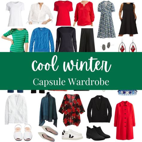 COOL WINTER CAPSULE WARDROBE 7 tops in cool, true tone colors 4 bottoms + 2 dresses perfect for Cool Winter 5 completer pieces to style 4 pair of varied neutral shoes 8 clear and cool accessories Want to learn more about Cool Winter (or any season)? Comment “EXPLORE” to get the link. #coolwinter #coolwinterpalette #coolwintercolors #coolwinteroutfits #truewinter #truewintercolors #truewinterpalette #coloranalysis #seasonalcoloranalysis #capsulewardrobe #capsulewardrobechallenge #capsulewar... Cool Winter Capsule Wardrobe, Cool Winter Palette Outfits, Cool Winter Color Palette Outfits, Completer Pieces, Radiantly Dressed, True Winter Palette, True Cool Winter, Outfit Calendar, Radiant Woman