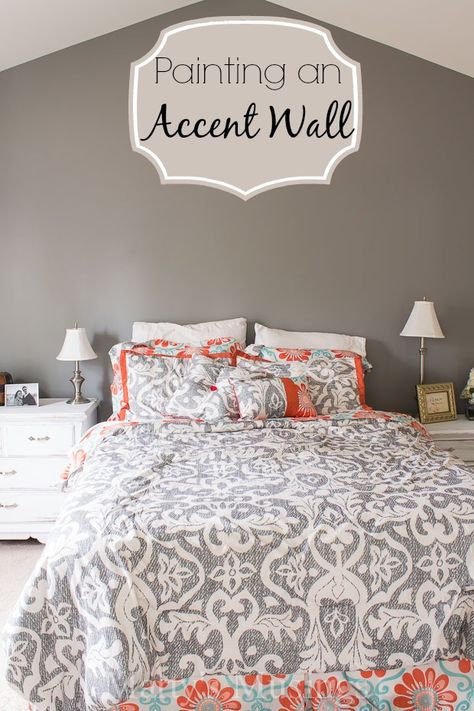 Painting an Accent Wall - Marty's Muisngs Painting An Accent Wall, Accent Wall Paint, Accent Wall Bedroom, Bedroom Accent, Bedroom Paint, Wall Ideas, Beautiful Bedrooms, Bedroom Colors, Bed Room