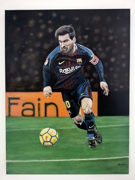 The legendary football player Leo Messi Acrylic Painting - 80 * 60 CMI - Inter Miami Leo Messi, Acrylic Painting