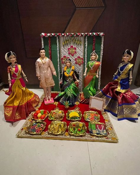 Despatching customised Seemantham set -Made on order basis Price 3800+delivery charges DM to order #Seemanthamset #Babyshower #Festivalvibes #Navaratri #Ordersaccepted #Handmade dolls #Supportmypage #Exploreuniqueproducts #Viralpost #valaikappufunctiondollset Seemantham Return Gifts, Baby Shower Plates, Cradle Ceremony, Return Gifts, Plate Decor, Return Gift, Doll Set, Handmade Dolls, Festival Vibes