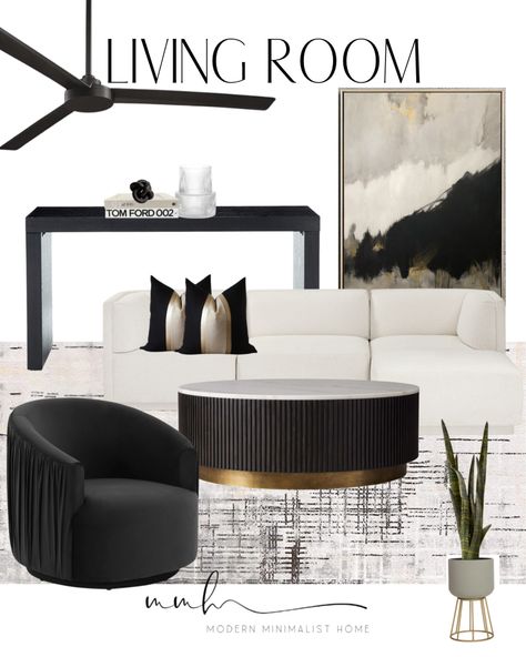 Modern Contemporary Living Room, Black And White Living Room, Hm Home, Beige Living Rooms, Furniture Sofa Set, Black Living Room, Living Room Design Inspiration, Sofa Sets, Neutral Living Room