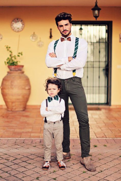 Coolest matching dad and son outfits for formal occasions  #kids #father #clothing Father Son Matching Outfits, Mdv Style, Queer Fashion, Sharp Dressed Man, Mode Masculine, Mini Me, Father And Son, Dandy, Coffee Break