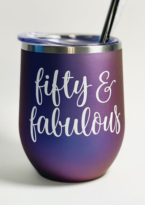 Excited to share this item from my #etsy shop: Fifty and Fabulous Wine Tumbler, 50th Birthday Gift, 50 and Fabulous Wine Tumbler, 50th Wine Glass, Friend Birthday Gift, Best Seller Forty And Fabulous, Fifty And Fabulous, 40 And Fabulous, Birthday Gift Photo, Personalized Wine Glasses, Friend Birthday Gift, 50 And Fabulous, Funny Wine, 40th Birthday Parties