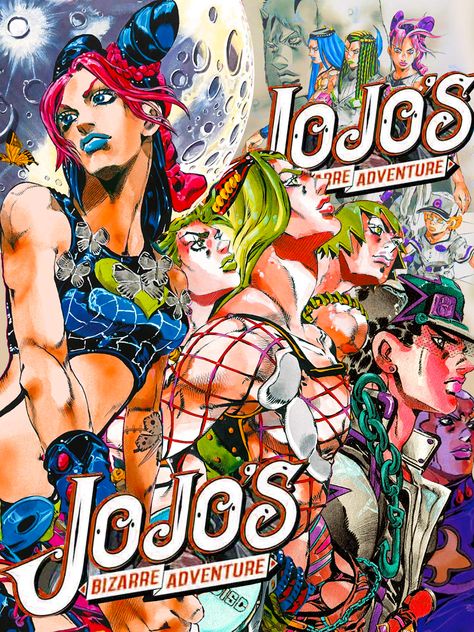 Jjba Poster Prints, Jojos Bizzare Adventure Poster, Jjba Poster, Jojo Magazine, Jjba Drawings, Araki Artwork, Jojo Posters, Jojo Poster, Jojo's Bizarre Adventure Stone Ocean