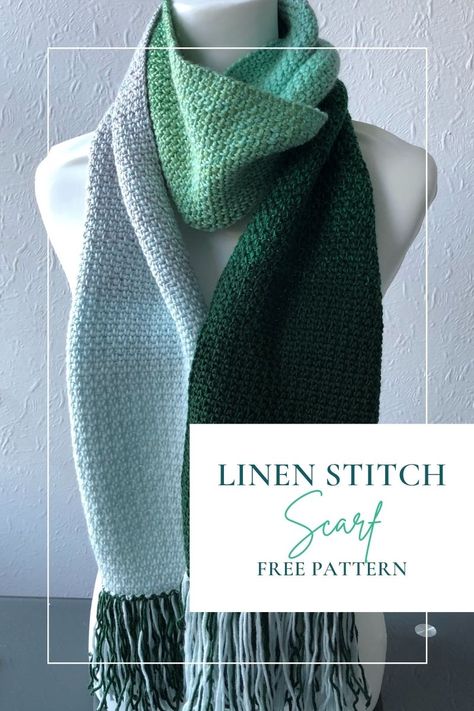 Crochet Patterns Using 2 Weight Yarn, Free Crocheted Scarf Patterns, Simple Crochet Scarf Pattern Free, Crochet Scarf Pattern Free Easy One Skein, Free Crochet Scarf Patterns Easy, Crochet Scarves Free Patterns Easy, Single Crochet Scarf, Knit Scarf Patterns Free, One Skein Crochet Scarf