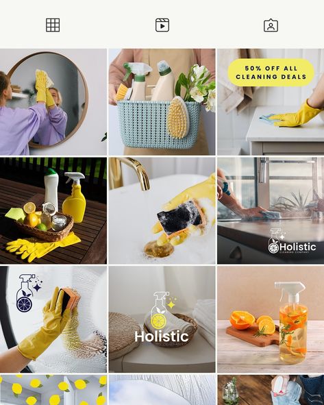 Instagram feed designed for our client, Holistic Cleaning Company. 🍋 

Their brand vision is to create a beautiful home environment where you can breathe in clean air without all the toxic chemicals. 

Logo mark | logo design | logo | cleaning company | tote bag | t-shirt