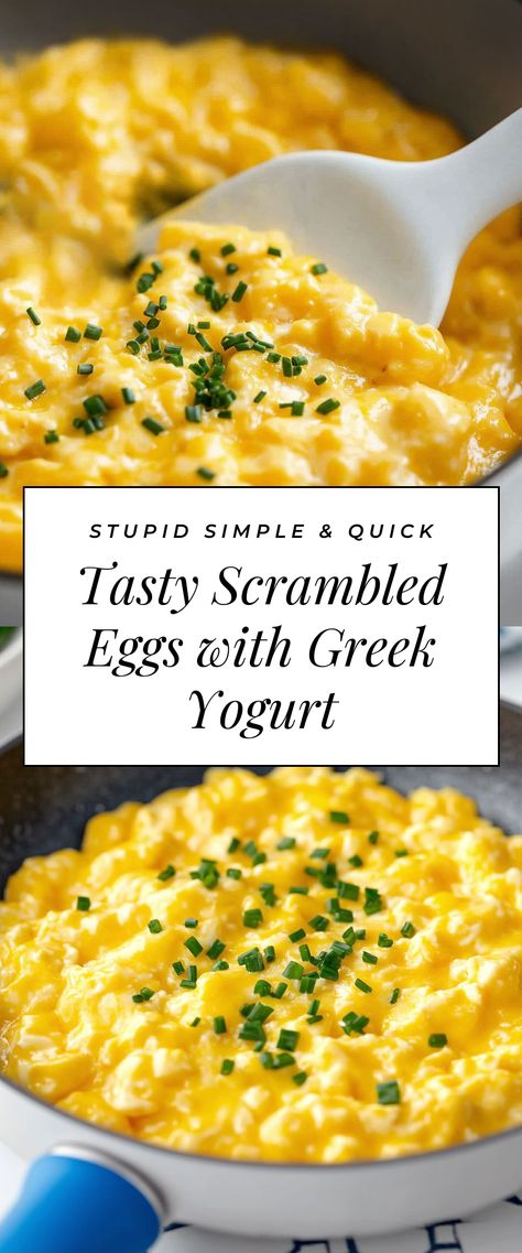 Image for Tasty Scrambled Eggs with Greek Yogurt Easy Recipes With Yogurt, Breakfast Ideas With Greek Yogurt, Breakfast Recipes With Greek Yogurt, Ways To Eat Greek Yogurt, Greek Yogurt Dinner Recipes, Greek Yogurt French Toast, Eggs With Greek Yogurt, Recipes Using Greek Yogurt, Recipes With Greek Yogurt