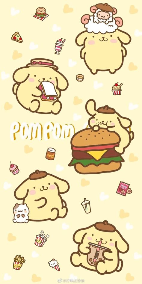 Sanrio Pampampurin, Pompom Purin Wallpapers, Purin Sanrio Wallpaper, Pom Pom Purin Wallpaper Iphone, Sarino Wallpapers, Pompompurin Wallpaper Aesthetic, Pumpumpurin Wallpaper, Pom Pom Purin Wallpaper, Pompurin Wallpaper