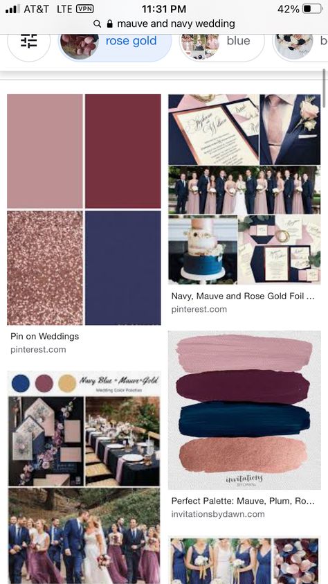 Mauve Plum Rose Gold Navy Wedding, Royal Blue Wedding Decorations, Blue Wedding Nails, Slate Blue Wedding, Wedding Color Schemes Blue, Champagne Wedding Colors, Blue Wedding Decorations, Pink Wedding Colors, Wedding Colors Purple