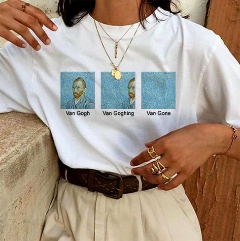 Outfits With Vans, Shirt Art, Aesthetic T Shirts, Aesthetic Shirts, Tshirt Art, Looks Vintage, Vincent Van Gogh, Mom Shirts, Van Gogh