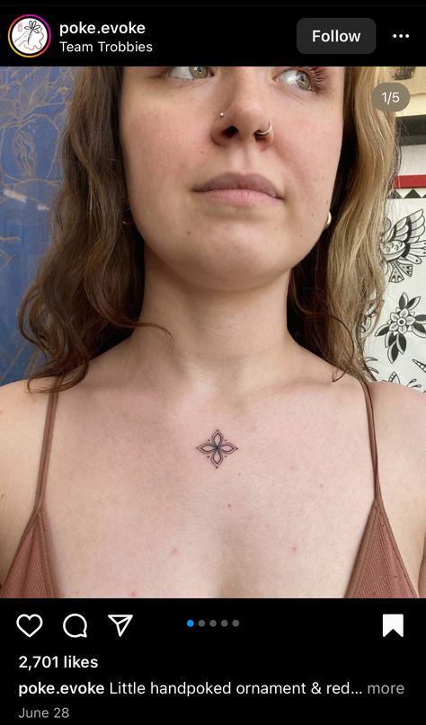 Small Chest Ornament Tattoo, Dainty Chest Tattoo, Ornamental Chest Tattoo, Clavicle Tattoos, Small Chest Tattoo, Tattoo Fixes, Umbrella Tattoo, Clavicle Tattoo, Charm Tattoo