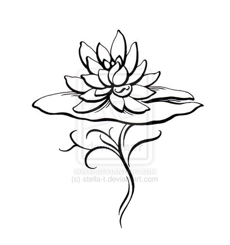 Water Lily Drawing | Water Lily Tatoo Design by stella-t Lily Pad Drawing, Water Lily Drawing, Watercolor Lotus Tattoo, Water Lily Tattoos, Roots Tattoo, Lilies Drawing, Yoga Images, Daughter Tattoo, Lily Tattoo