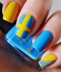 ............... Best Nails Design, Flag Nails, Sweden Flag, Swedish Flag, Instant Nails, Best Nails, Nail Effects, Minx Nails, Nail Art Galleries