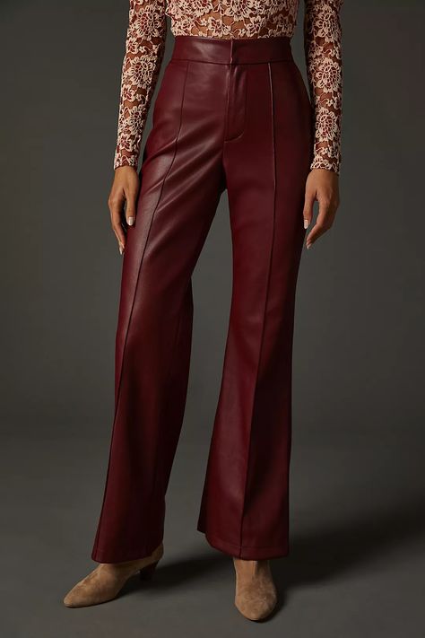 Burgundy Pants, Velvet Flares, Anthropologie Uk, Denim Pocket, French Girls, Bootcut Pants, Runway Trends, Velvet Pants, Leather Trousers