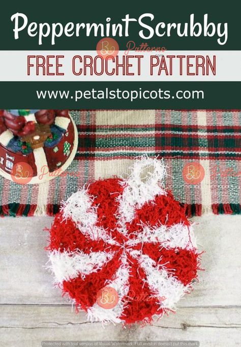 Crochet Scrubby Pattern, Peppermint Crochet, Scrubby Yarn Crochet Patterns, Scrubby Yarn Crochet, Scrubby Pattern, Crochet Scrubby, Scrubbies Crochet, Scrubbies Crochet Pattern, Quick Crochet Gifts