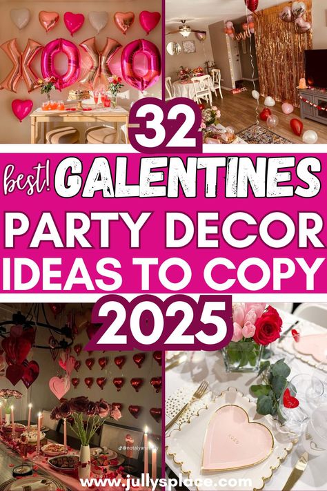 galentines party decor ideas, galentines day party decorations, galentines day decor, galentines day ideas Heartbreak Party, Galentines Party Themes, Galentines Party Decor Ideas, Galentines Party Decorations Diy, Galantines Ideas, Galentines Party Ideas Girls Night, Galentines Party Ideas, Chic Table Settings, Galentines Party Decor