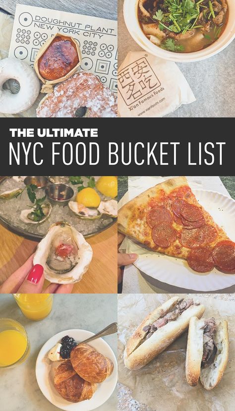 Ultimate NYC Food Bucket List - 49 Places to Eat in NYC. Food Bucket List, Nyc Bucket List, London Travel Guide, Restaurants In Nyc, Usa Roadtrip, New York Vacation, Voyage New York, New York Food, Ny Trip