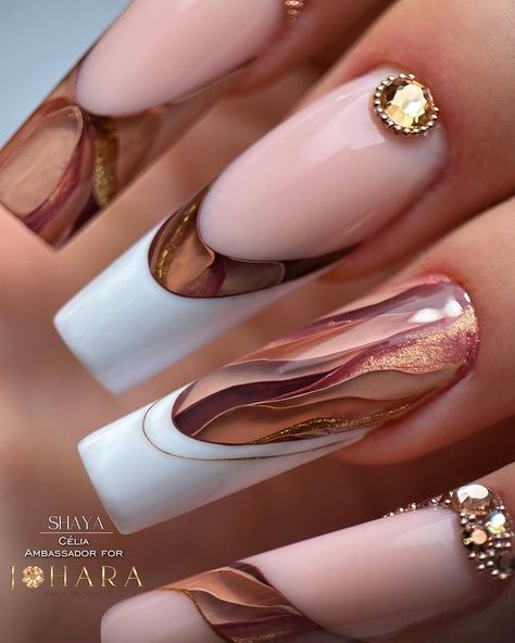 Inspo • Instagram French Reverse Nails, Deco Nails, Art Deco Nails, Wadi Rum, Inspo Instagram, Nail Extensions, 3d Nails, French Nails, Art Designs