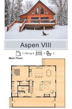 Timber Cabin Interior, Chalet Floor Plans With Loft, Cabin Designs Plans Open Floor, Floor Plans With Loft Open, One Bedroom With Loft House Plans, Log Cabin House Plans Open Floor, Two Bedroom Cabin Floor Plans, Log Cabin Plans Open Floor, House Plans With Loft Open Concept