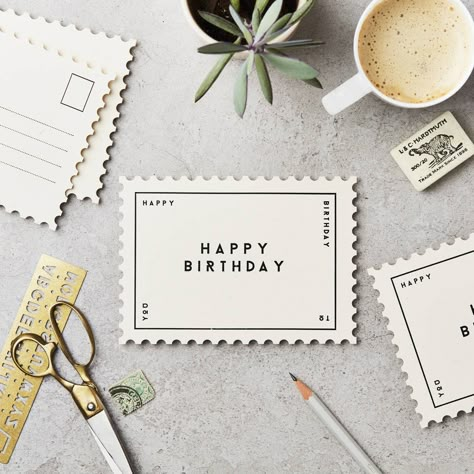 Individually hand printed postcard featuring a bespoke typographic design.FSC certified cardA6 Thank You Decorations, Thank You Postcard, Thank You Card Ideas, Happy Birthday Postcard, Diy Postcard, Typography Card, Birthday Postcard, Penanda Buku, Anniversaire Diy