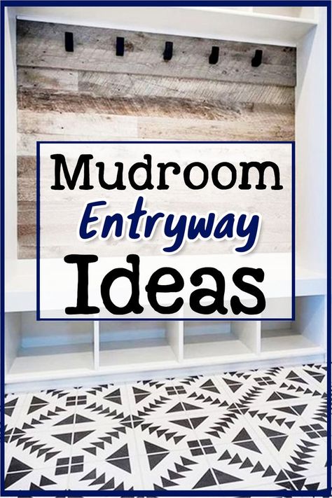 Mudroom Ideas-Entryway Mud Rooms For a Rustic Farmhouse Entrance Foyer - small entryway?  Narrow entrance hall?  Look at these gorgeous DIY mudroom ideas for your entrance hall, entryway foyer or any corner of your rustic farmhouse decor home. Family Foyer Ideas, Front Door Bench Entryway Farmhouse, Hall Ways Ideas Entrance Farmhouse, Hallway Inspiration Farmhouse, Mudroom Entryway Decor, Diy Small Mudroom Entryway, Mud Closet Ideas Entrance, Small Mud Rooms Ideas, Entrance Way Ideas Front Entry Foyers