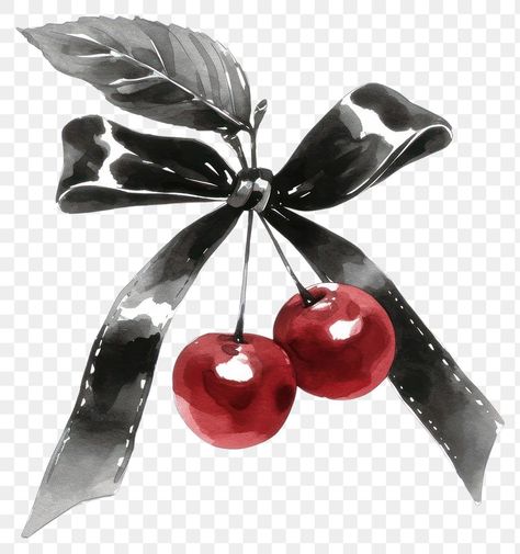 Cherry Png Aesthetic, Cute Png Aesthetic Transparent, Black Png Aesthetic, Cherry Png, Aesthetic Pngs, Coquette Black, Scrapbook Png, Fruit Png, Cowgirl Art