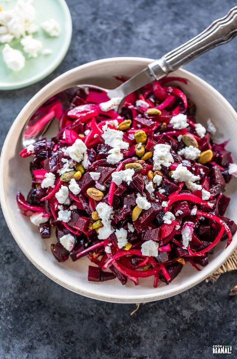 Roasted Beets with Pistachios & Goat Cheese Goat Cheese Pistachio, Golden Beets Recipe, Beets Goat Cheese, Roasting Beets In Oven, Beet And Goat Cheese, Bread Sauce, Red Wine Vinaigrette, Vegetarian Sides, Beet Recipes