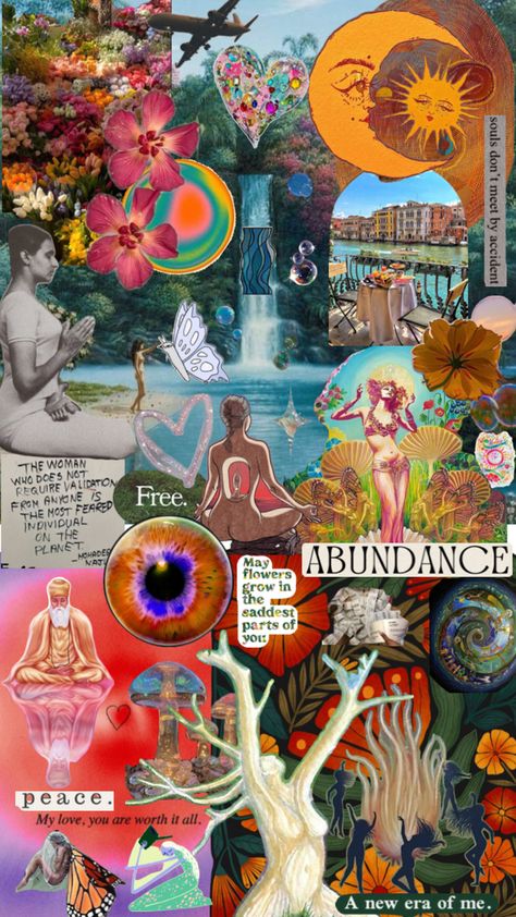 #moodboard #inspo #creative #collage #happiness #abundance #peace #joy #oneness #universe #freedom Creative Collage, Moodboard Inspo, Growing Flowers, New Era, Mood Board, Universe, Collage, Flowers