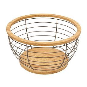 Fruit Bowls and Salad Bowls | Dunelm Wire Fruit Basket, Wooden Fruit Bowl, Wooden Fruit, Wooden Counter, Metal Furniture Design, Fruit Bowls, Apartment Aesthetic, Fresh Fruits, Space Saving Storage