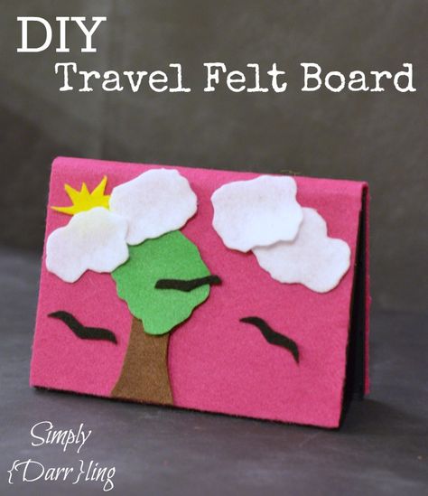 This travel felt board is a simple project that can create hours of entertainment and imagination. Felt Board Diy, Travel Felt Board, Felt Busy Bag, Felt Board Ideas, Diy Felt Board, Toddler Vacation, In The Plane, Travel Book Diy, Felt Boards