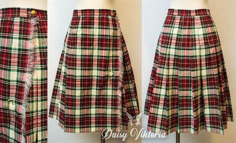 Vintage Tartan Skirt, Uniform Skirt Pattern, Tartan Skirt Pattern, Kilt Skirt Pattern, Kilt Pattern, Macdonald Tartan, Make Your Own Costume, Fairytale Gown, Midi Skirt Pattern