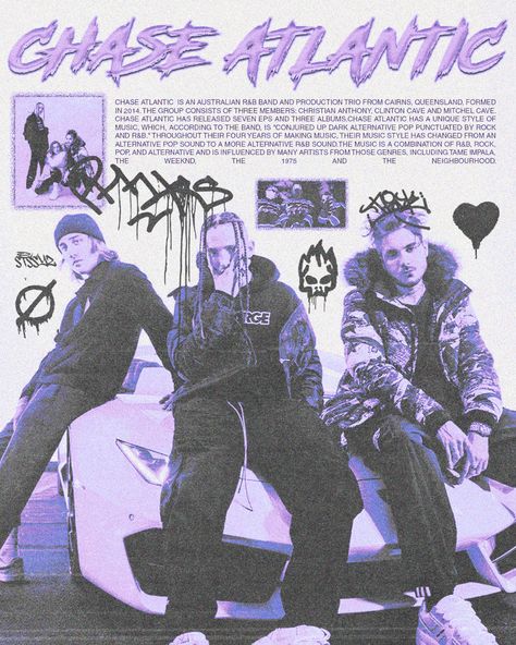 Music Poster Ideas Chase Atlantic, Music Posters Chase Atlantic, Chase Atlantic Poster Prints, Chase Atlantic Album Cover Poster, Chase Atlantic Art, Rnb Poster, Chase Atlantic Poster, Chase Atlantic Aesthetic, Chase Atlantic Wallpaper