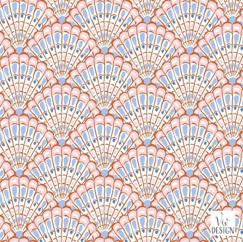 Dreaming about summer and beach life ☀️🏖️ Here’s my new ��“scallop seashells” design 🐚🐚🐚 . . . #spoonflowerchallenge #spoonflower #spoonflowerfabric #spoonflowerdesigner #patterndesign #printandpattern #patterndesignersclub #surfacepatterncommunity #wallpaper #surfacepattern #tropicalpattern #seashells #artlicensing #artforlicensing #licensingartist Shell Print Pattern, Shell Pattern Design, Scallop Pattern Design, Shells Background, Seashell Background, Sea Shell Pattern, Seashell Illustration, Caribbean Vibes, Seashell Pattern