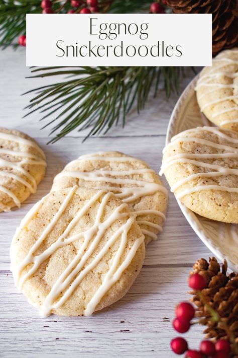 Eggnog Snickerdoodles, Eggnog Dessert, Eggnog Cookies, The Perfect Cookie, Sweet Treats Desserts, Frozen Cookies, Candied Nuts, Holiday Recipes Christmas, Xmas Cookies