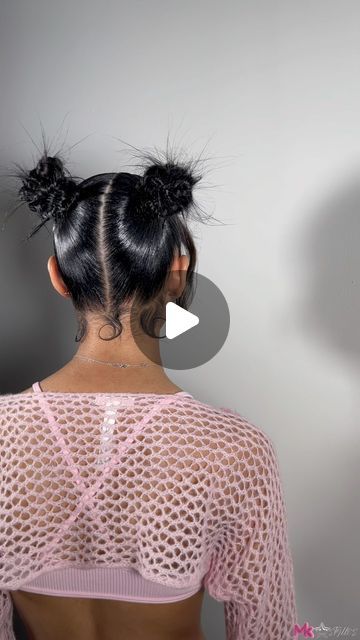 mkstylles on Instagram: "fishtail buns + bangs on my sister ♡ | february books are full <3 | not taking any squeeze ins atm | 
•
•
•
•
•
•
• 
#explorepage #viral #hairinspo #reels #raleighhairstylist #raleighbraider #rdu #rdubraider #bookingsopen #braider #ncbraider  #919hairstylist #nchairstylist #knotlessbraids #braidedponytails #wigs #mkstylles #bohoknotless #curlyendbraids #rdubraider #hairstyles #boxbraids #softlocs #stitchbraids #fauxlocs #fishtailbuns #sleekpony" Fishtail Buns, 2 Buns With Bangs, Space Buns Black Women, Double Buns Hairstyle, Chinese Bangs, Fishtail Bun, Two Buns Hairstyle, Two Buns, Double Buns